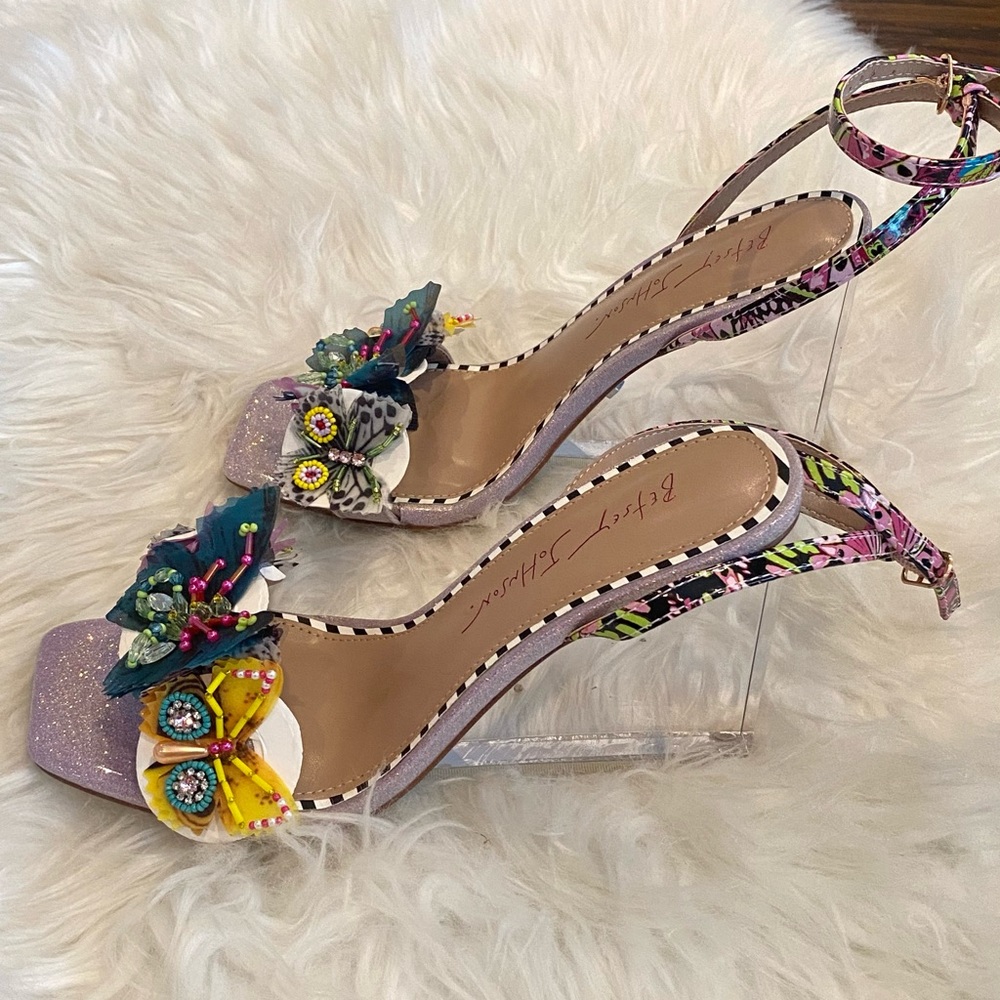 Betsey Johnson Butterfly Acrylic Wedge